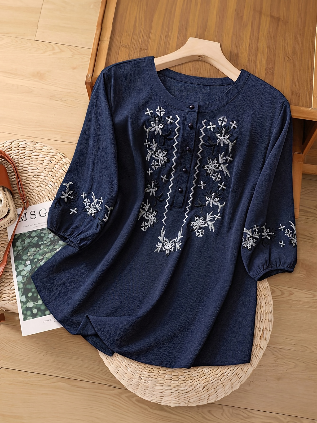 Ethnic Wear - Plus size women's ethnic style embroidered