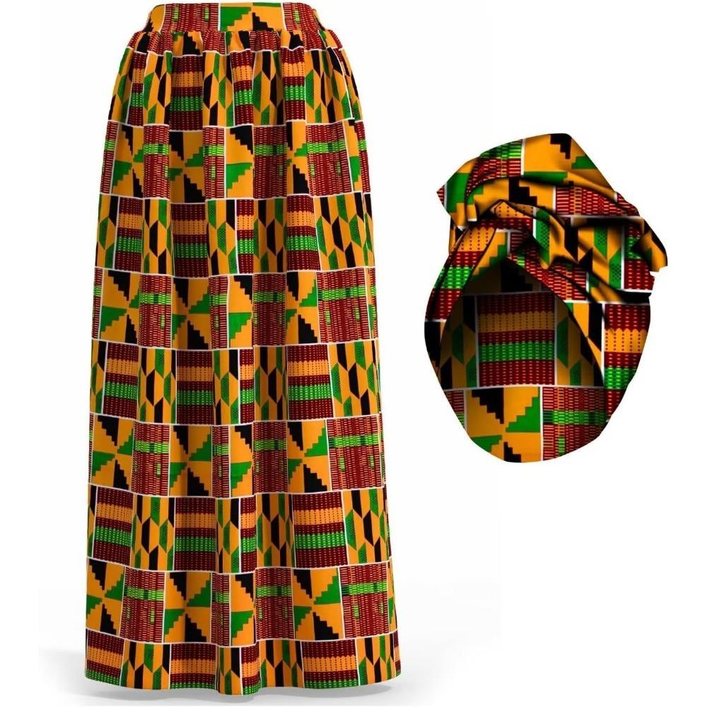 Ethnic Wear Fashion Designer - Women's Ethnic Printed Skirt And Headscarf