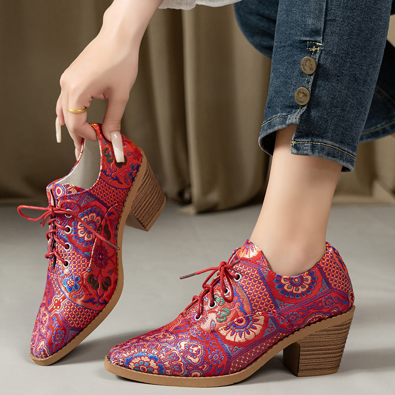 Ethnic Fashion Style - Ethnic Ladies Boots Spring Winter Embroidery