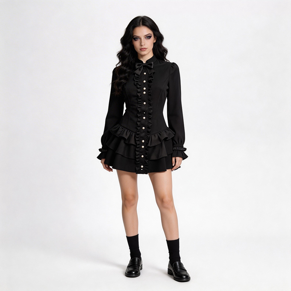 Ethnic Wear - Black Gothic Short Skirt Halloween Cosplay