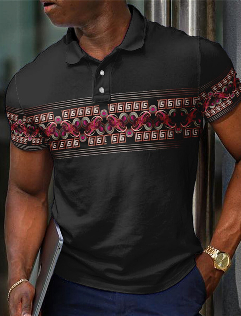 Retro Ethnic Style Polo Shirts - مراجعة Men'S Ethnic Fashion Trends وسعره