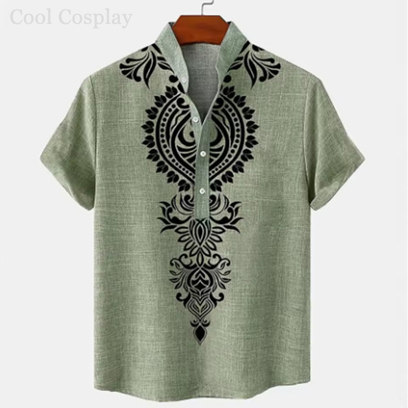 Male Retro Tops Henley Shirt M - مراجعة Ethnic Fashion Style وسعره