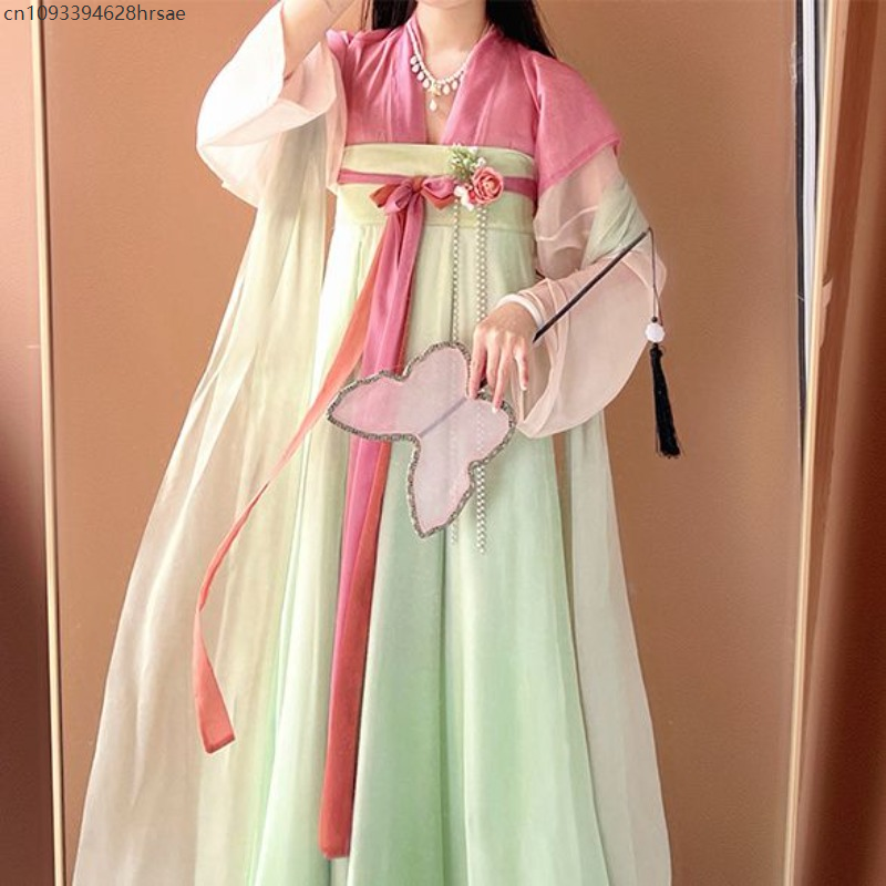 Chinese Traditional Hanfu Pink - مراجعة Ethnic Dress Fashion Show وسعره