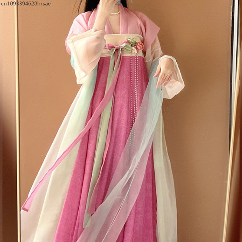 Chinese Traditional Hanfu Pink - مراجعة Ethnic Dress Fashion Show وسعره