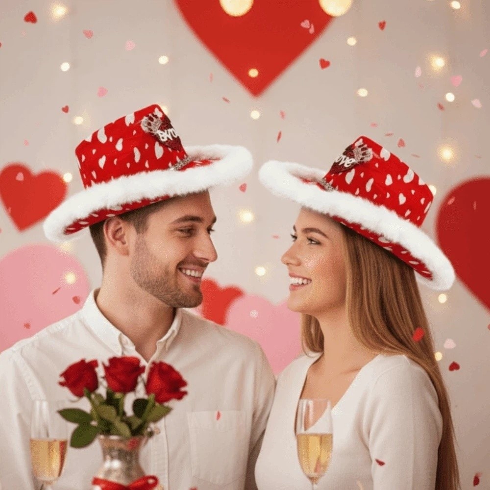 Wide Brim Red Heart Cowboy Cap - مراجعة Ethnic Day Fashion Show وسعره