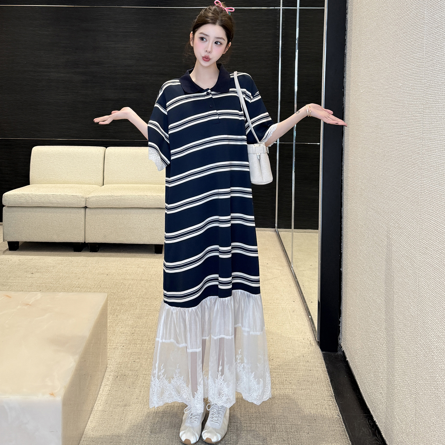 New 2026 Summer Lace Collar Dr - مراجعة Ethnic Wear وسعره