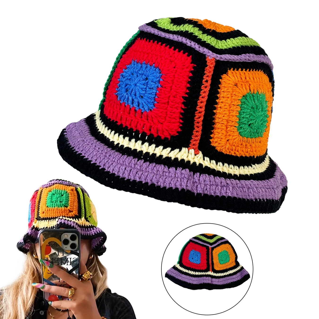 Purple-Edged Zuma Hat, Hand-Kn - مراجعة Ethnic Wear Fashion Designer وسعره