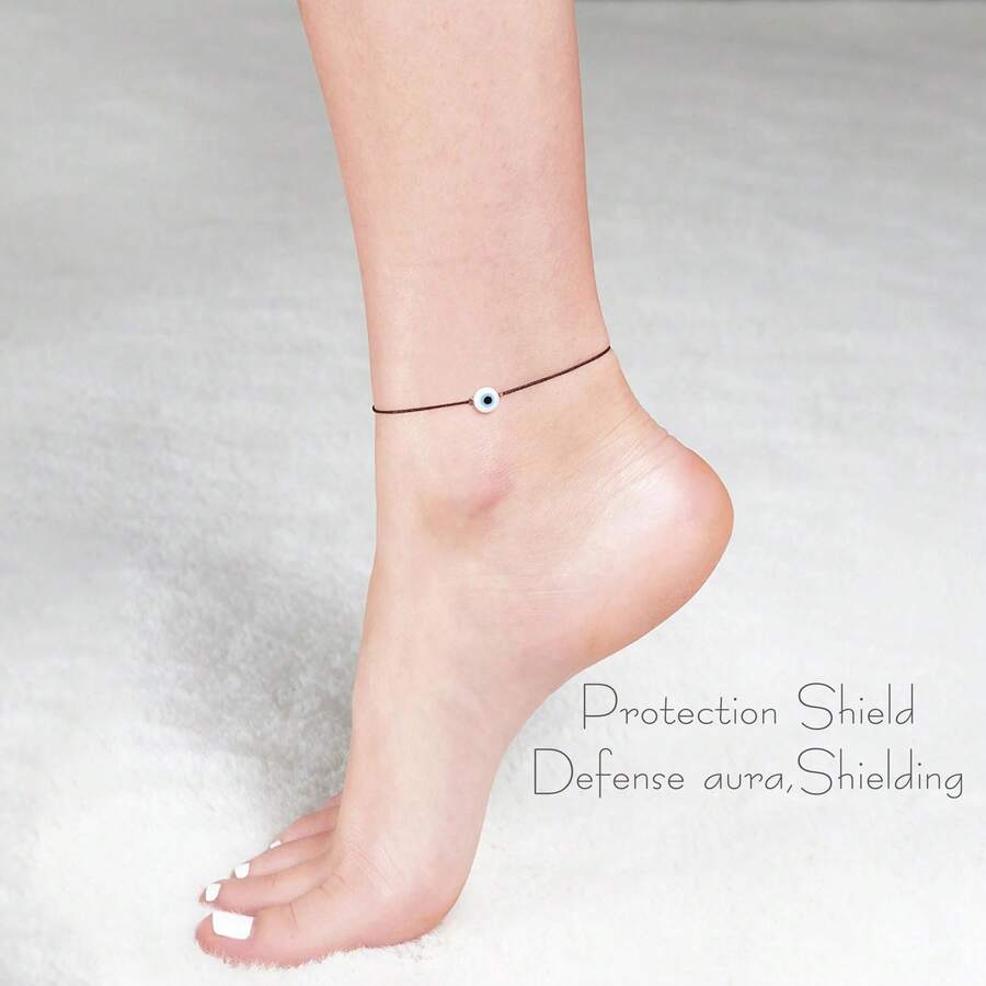 Dainty Black Cord Evil Eye Ank - مراجعة Ethnic Wear Fashion Designer وسعره