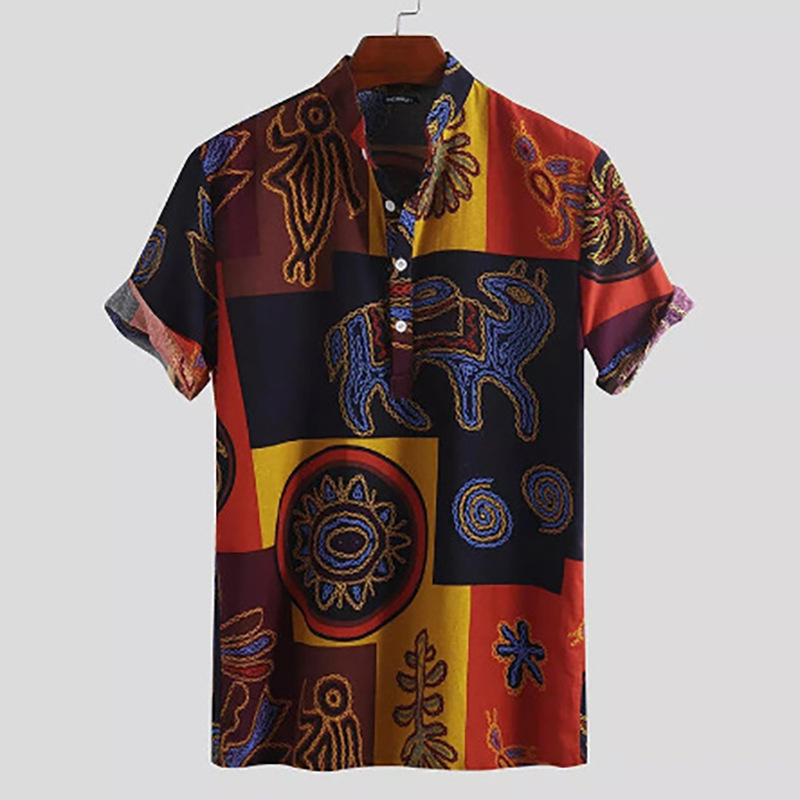 2025 summer new European and A - مراجعة Men'S Ethnic Fashion Trends وسعره