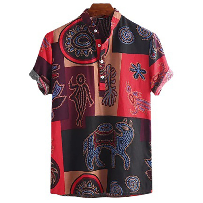 2025 summer new European and A - مراجعة Men'S Ethnic Fashion Trends وسعره